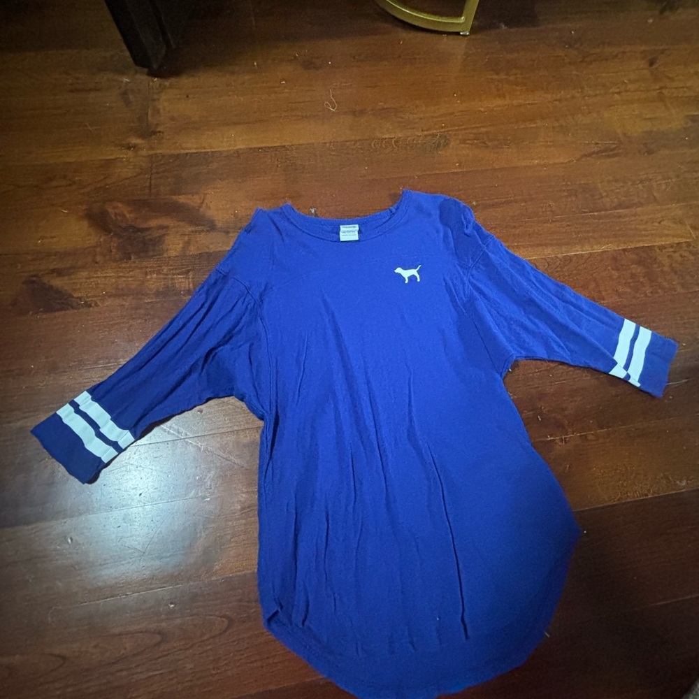 PINK Victoria's Secret Blue Top with White Accents